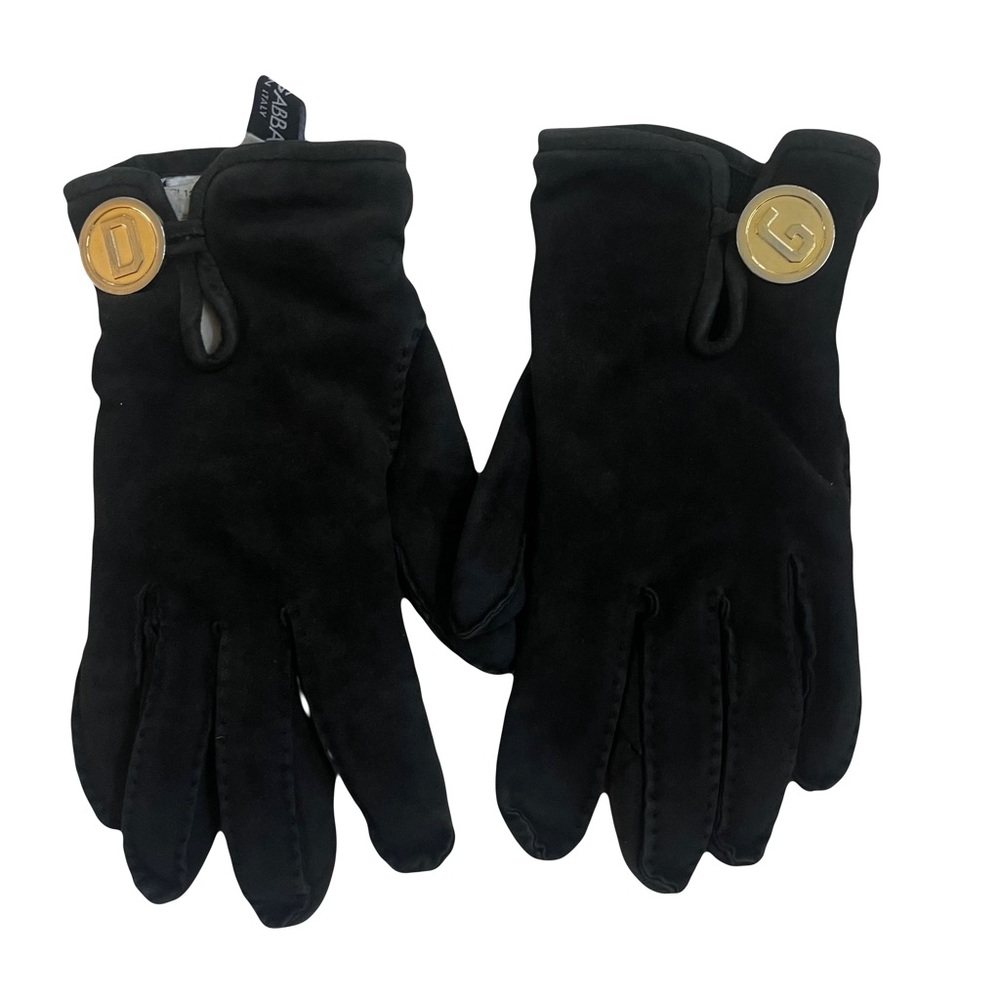 Dolce & Gabbana black suede gloves